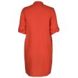 Trisha Orange Pleat Cocoon Dress For Sale