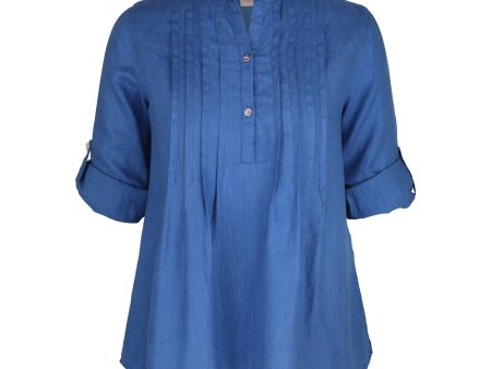 Greta Pintuck Denim Blue Shirt Online