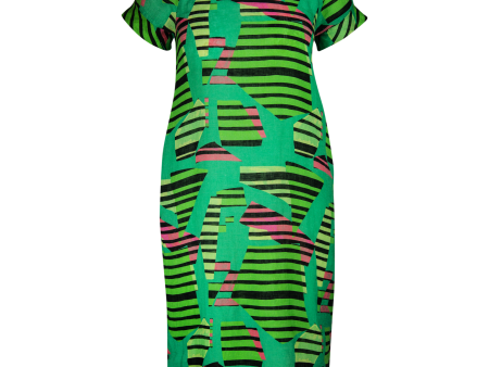 Karen Cocoon Green Abs Leaf Dress Online now