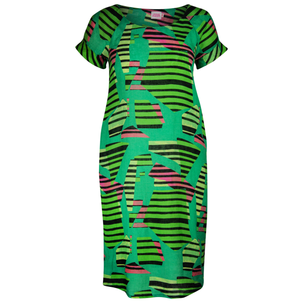 Karen Cocoon Green Abs Leaf Dress Online now