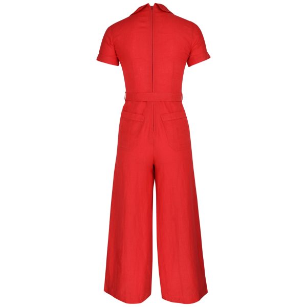 Candice Belted Jumpsuit Coral Sale