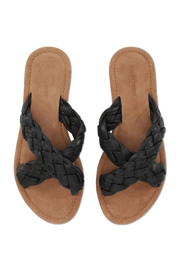 Vera 1006 Leather Sandal Black Hot on Sale