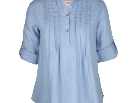 Greta Pintuck Sky Blue Shirt Cheap