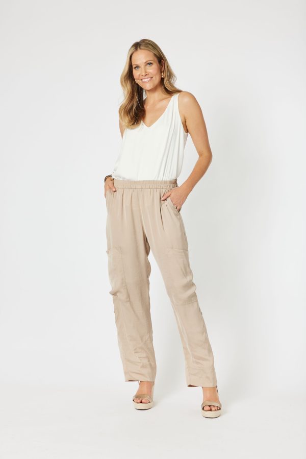 Traveller Luxe Side Button Caramel Pant Sale