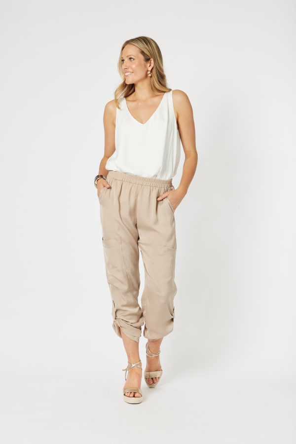 Traveller Luxe Side Button Caramel Pant Sale