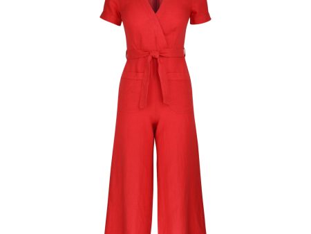 Candice Belted Jumpsuit Coral Sale