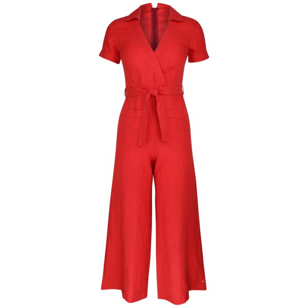 Candice Belted Jumpsuit Coral Sale