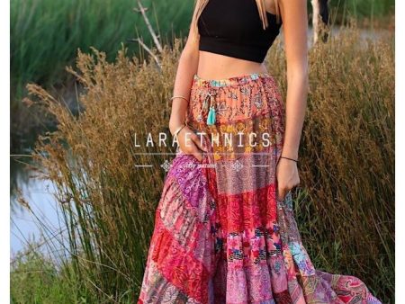 Glamour Patchwork Tiered Skirt For Sale