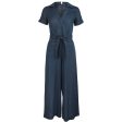 Candice Belted Jumpsuit Dark Navy Cheap