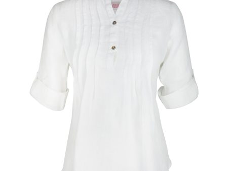 Greta  Pintuck White Shirt Cheap