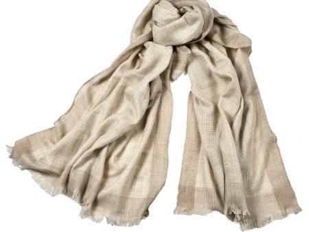 T529 Small Natural Check Stole Online Sale