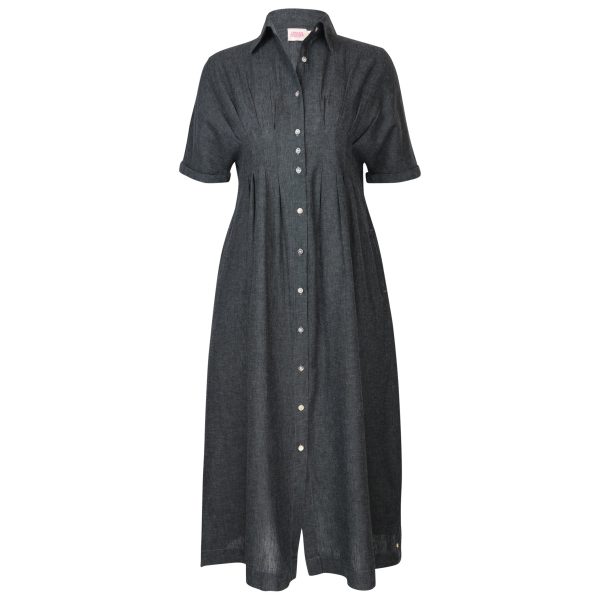 Tanya Tuck Shirt Dress Yd Coal Black Cheap