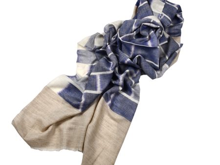 T527 Blue Patch Natural Stole Sale