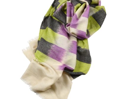 T531 Lime Purple Grey Patches Stole Sale