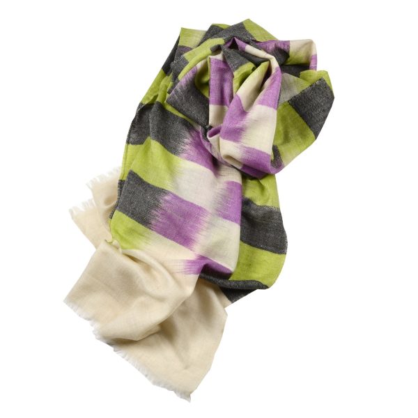 T531 Lime Purple Grey Patches Stole Sale