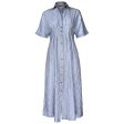 Tanya Tuck Shirt Dress Nar Cornflower Stripe Hot on Sale