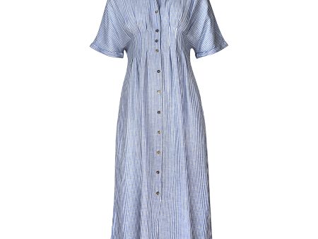 Tanya Tuck Shirt Dress Nar Cornflower Stripe Hot on Sale