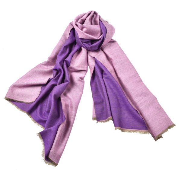 T545 Reversible Purple Light Pink Shawl Fashion