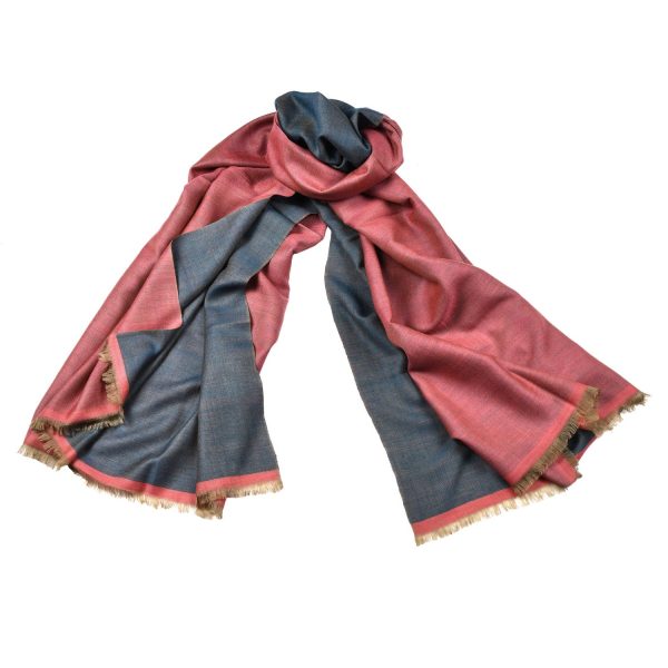 T547 Reversible Blue Pink Shawl Online now