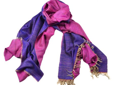 T544 Reversible Purple Pink Shawl For Cheap