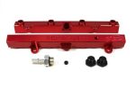 TRI-FLOW Honda K20 K24 Fuel Rail Red A3 - 3 4 Boss to AN-8 2pc. & 3 4 Boss Plug 1pc. Supply